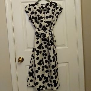 Polka dot silk wrap dress